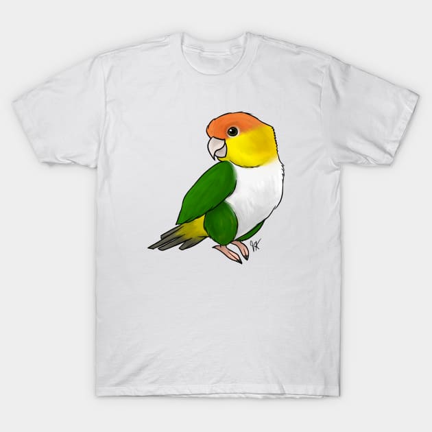 Bird - Caique - Green Thighed T-Shirt by Jen's Dogs Custom Gifts and Designs